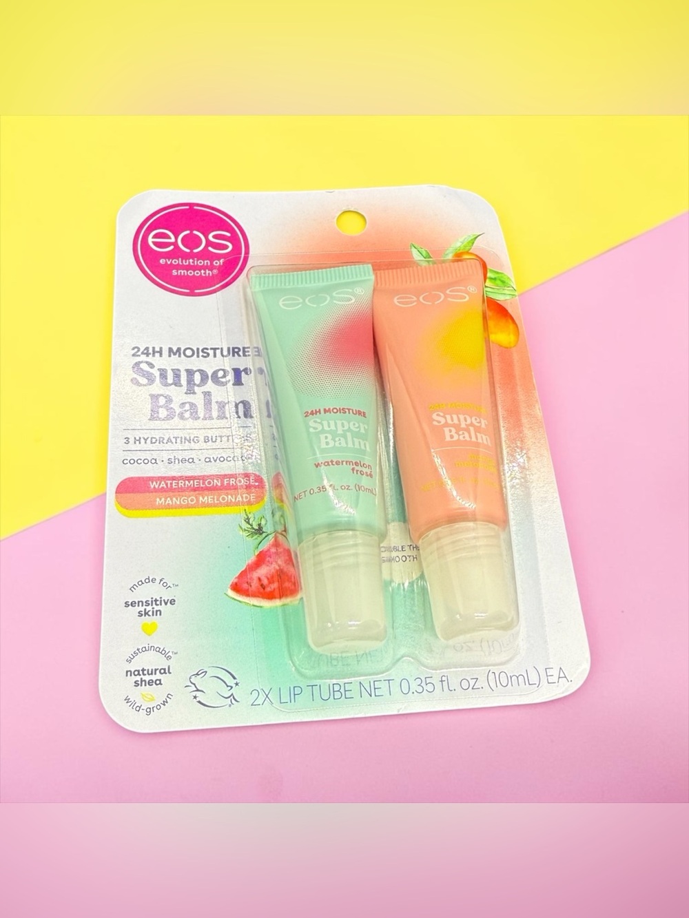🏷️‼️5/$25🏷️‼️🍉🥭eos🍉🥭Super Balm Lip Balm Duo/NIP